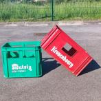 2 vintage en verzamelbare bierrekken uit de Elzas voor decor, Verzenden, Zo goed als nieuw, Krat