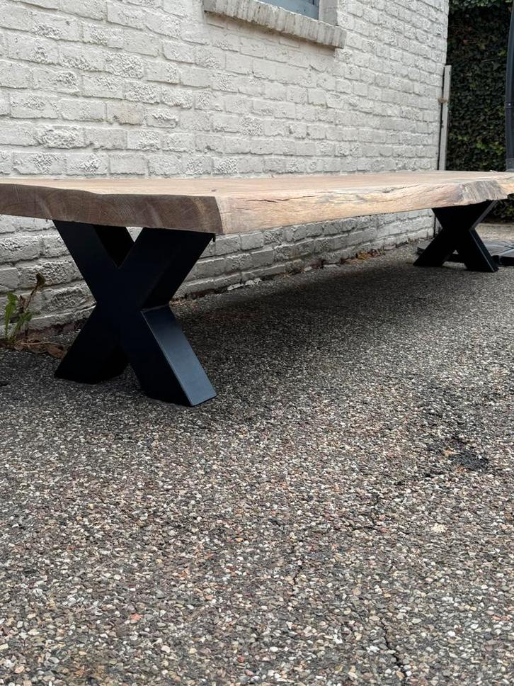 Prachtige robuuste tuinbank massief Amerikaanse eik, Tuin en Terras, Tuinbanken, Zo goed als nieuw, Ophalen