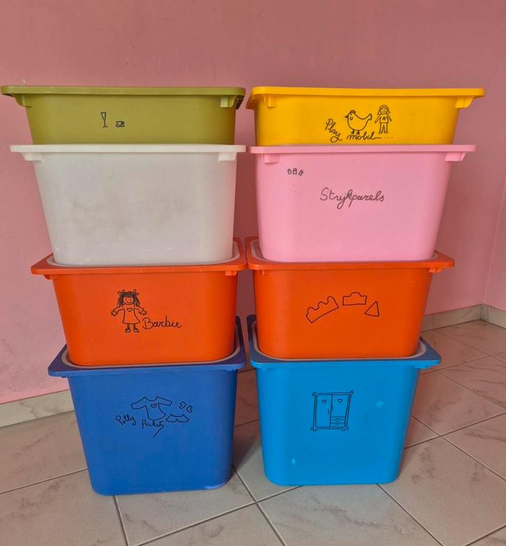 Ikea trofast opbergboxen 8 stuks, Kinderen en Baby's, Kinderkamer | Commodes en Kasten, Zo goed als nieuw, Ophalen