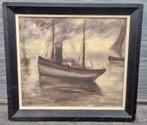 Huile sur toile marine signe Georges wasterlain, Antiek en Kunst, Ophalen of Verzenden