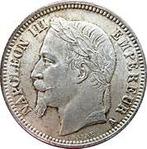 1 frank Napoleon III Laureaat hoofd: 1868:30 €: 5 gr, Postzegels en Munten, Ophalen, Frankrijk, Zilver