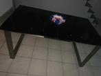 Eettafel met zwart glazen blad, Ophalen, Zo goed als nieuw