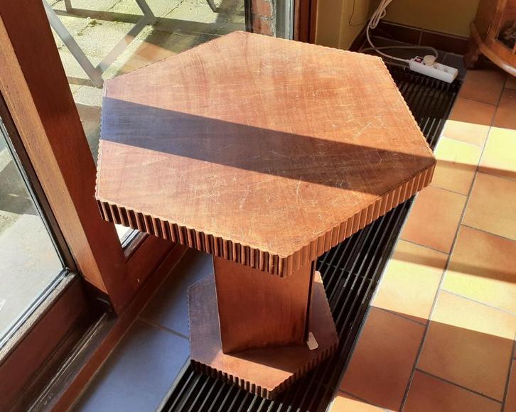 Art Deco voetstuktafel, Huis en Inrichting, Tafels | Bijzettafels, Gebruikt, Overige vormen, 60 cm of meer, 55 tot 75 cm, Hout