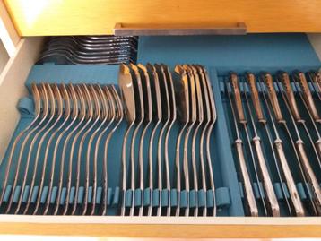 bestekkoffer 12 personen, Enlèvement, Utilisé, Inox ou Chrome, Ensemble de couverts