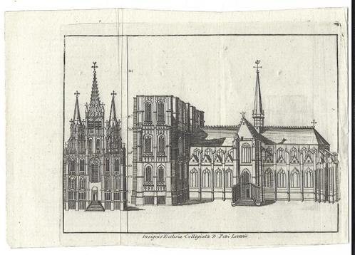 1786 - Leuven - de Sint-Pieterskerk, Antiquités & Art, Art | Eaux-fortes & Gravures, Envoi