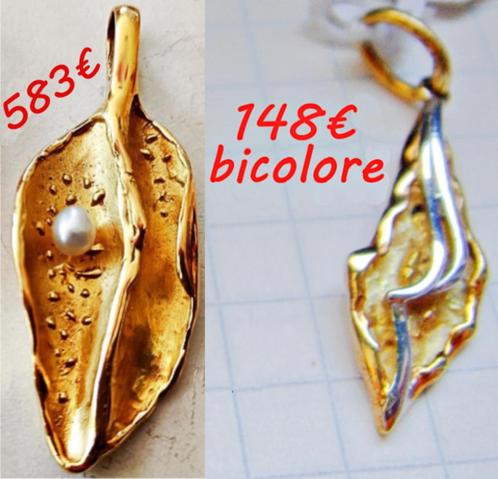 Pendentifs NEUFS en or 18K en forme de pépite d'or stylisée, Handtassen en Accessoires, Kettinghangers, Goud, Goud, Ophalen of Verzenden