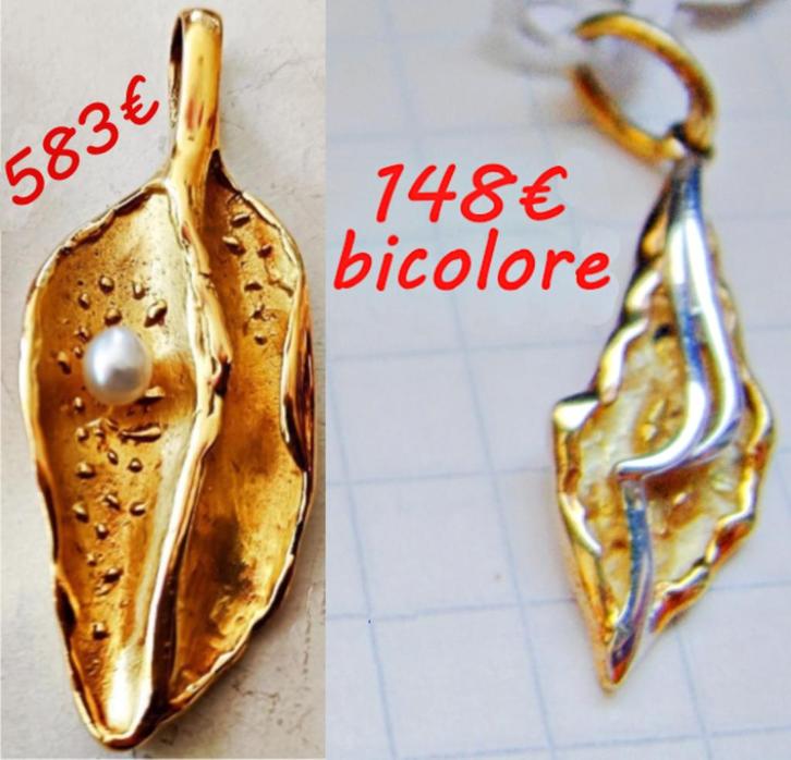 Pendentifs NEUFS en or 18K en forme de pépite d'or stylisée, Handtassen en Accessoires, Kettinghangers, Goud, Goud, Ophalen of Verzenden