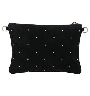 Sac à main chic noir à strass en nubuck beschikbaar voor biedingen