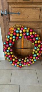 Kerst decoratie krans 80 cm kerstballen, Ophalen, Gebruikt