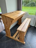 Banc pupitre d'école ancien en bois, Antiquités & Art, Enlèvement