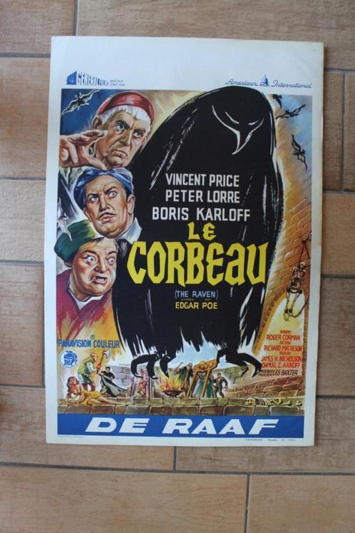 filmaffiche The Raven 1963 Edgar Poe filmposter, Verzamelen, Posters, Zo goed als nieuw, Film en Tv, A1 t/m A3, Rechthoekig Staand