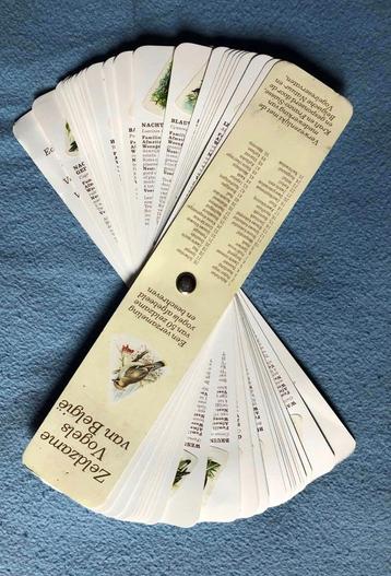 Waaier met fiches Zeldzame vogels van België beschikbaar voor biedingen