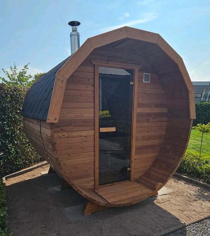 2,5M Barrel Sauna Gratis Levering en Plaatsing, Sport en Fitness, Sauna, Nieuw, Ophalen of Verzenden