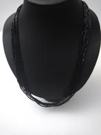 Collier vintage avec perles noires, Réglable, Synthétique, Noir, Enlèvement ou Envoi