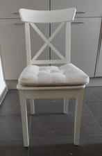 4 Stoelen met kussens, Huis en Inrichting, Stoelen, Ophalen, Gebruikt, Wit, Hout