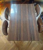 Formica tafel met verlengstukken en 6 stoelen, Huis en Inrichting, Ophalen, Gebruikt