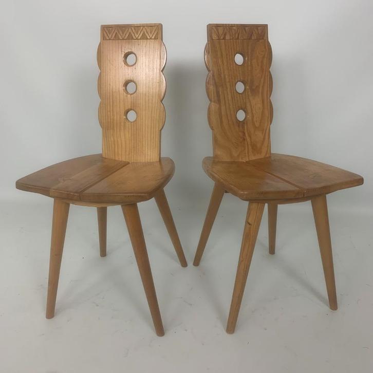 Brutalistische stoelen in Zakopane-stijl, Antiek en Kunst, Antiek | Meubels | Stoelen en Sofa's, Ophalen of Verzenden