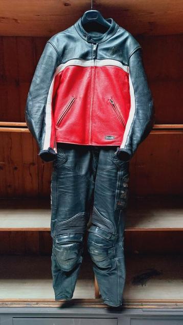 Gilet et pantalon de moto en cuir vintage IXS