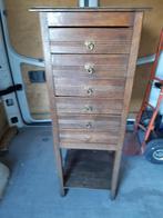 Antiek  kast met 6 schuiven 122cm h 45d  45 b, Huis en Inrichting, Kasten | Ladekasten, Minder dan 50 cm, Gebruikt, 100 tot 150 cm