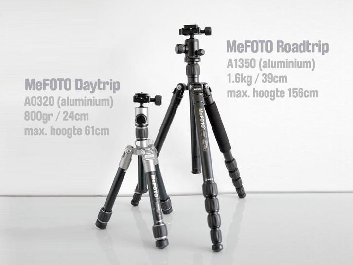 MeFOTO lichtgewicht foto statieven, TV, Hi-fi & Vidéo, Photo | Trépieds & Rotules, Utilisé, Enlèvement