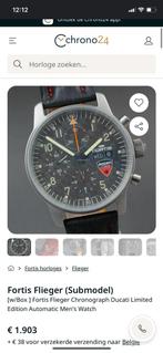 Fortis Flieger Chronograph < Limited Edition Ducati >, Handtassen en Accessoires, Horloges | Heren, Overige merken, Leer, Staal