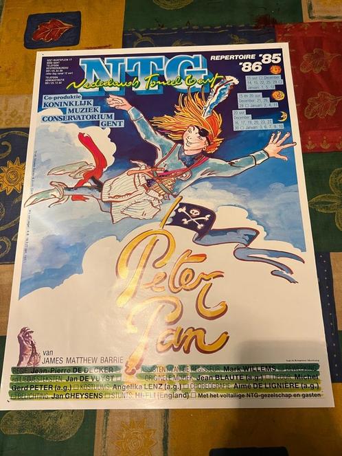 Affiche ancienne, NTG Peter Pan *1985 - 1986, Collections, Posters & Affiches, Utilisé, Publicité, Affiche ou Poster pour porte ou plus grand