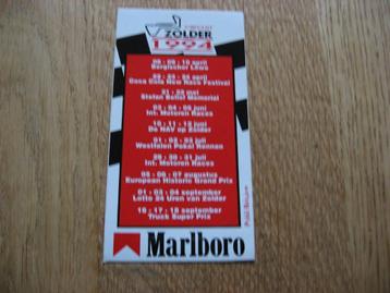 Circuit Zolder 1994 Marlboro 6,5 x 12,5 cm Sticker, Enlèvement ou Envoi, Neuf, Sport