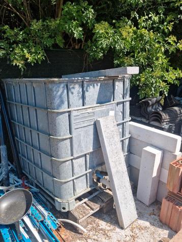 Ibc container met metalen frame 1000l, Enlèvement, Comme neuf