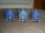 3 glazen, H = 9.5 cm, Huis en Inrichting, Keuken | Servies, Ophalen of Verzenden, Zo goed als nieuw, Glas, Glas of Glazen
