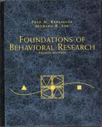 foundations of behavioral research fred kerlinger, Livres, Psychologie, Kerlinger fred, Psychologie expérimentale ou Neuropsychologie