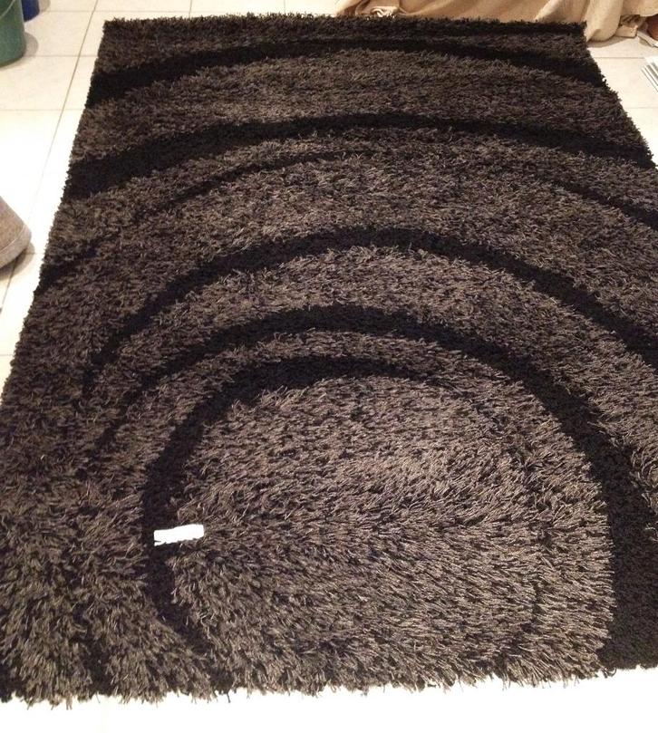 Nieuw hoogpolig tapijt handmade - 165x230cm, Huis en Inrichting, Stoffering | Tapijten en Vloerkleden, Nieuw, Grijs, Zwart, Ophalen of Verzenden