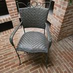 Stoel uit smeedijzer en bijhorend rek, Huis en Inrichting, Ophalen, Gebruikt