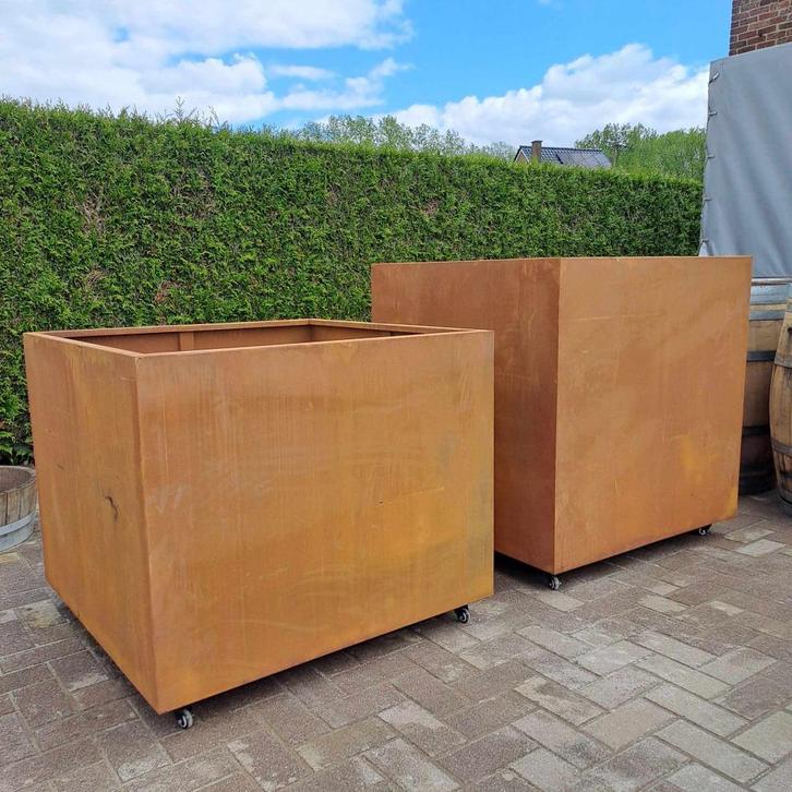 plantenbak / bloembak cortenstaal 100x100x100, Tuin en Terras, Bloembakken en Plantenbakken, Nieuw, Binnen, Tuin, 60 cm of meer