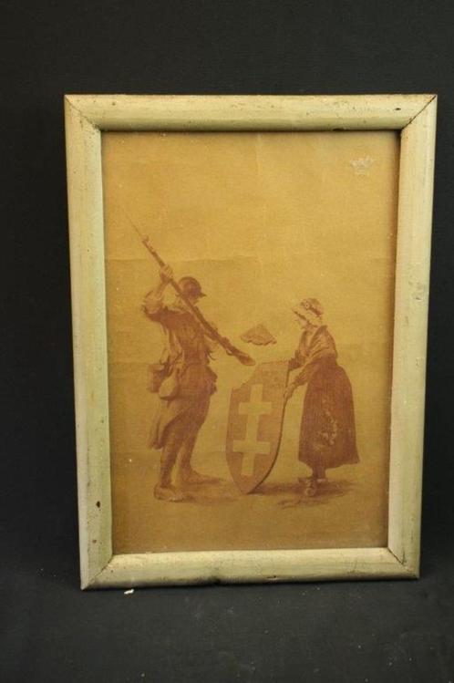 prachtige WO1 Propaganda Schets 1918 Frankrijk, Verzamelen, Militaria | Algemeen, Ophalen of Verzenden