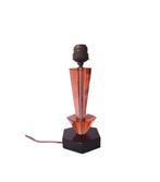 Art Deco Tafellamp In Zwart En Roze Boheemse Crystal, Ophalen of Verzenden