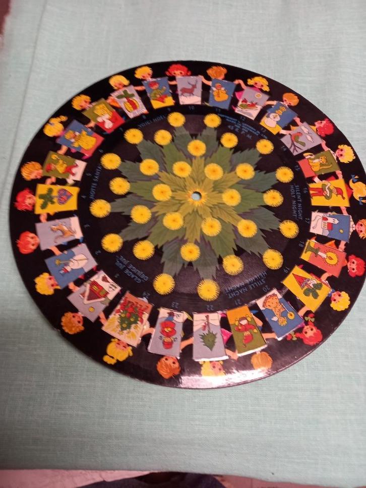 Kerst Advent vintage speelplaat in karton.  Bieden, Diversen, Kerst, Gebruikt, Ophalen