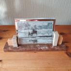 Art deco fotokader met marmer en geslepen glas, Antiek en Kunst, Ophalen of Verzenden