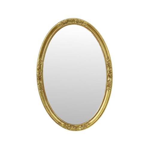 Hollywood Regency Gouden Spiegel Ovaal Deknudt Klassiek, Huis en Inrichting, Woonaccessoires | Spiegels, Gebruikt, Minder dan 50 cm
