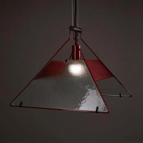 Trapezio Italiaanse design Hanglamp, Maison & Meubles, Lampes | Suspensions, Comme neuf, Moins de 50 cm, Verre, Métal, Autres matériaux