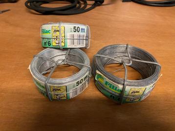 3 Rollen 50 Meter per Rol Gegalvaniseerd Verzinkt ijzerdraad beschikbaar voor biedingen