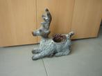 Bruin witte rieten stro rendier bloempot Kerstdecoratie, Diversen, Kerst, Ophalen of Verzenden