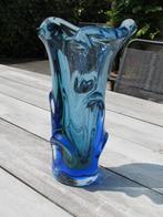 Blauwe vaas Muranostijl, Huis en Inrichting, Woonaccessoires | Vazen, Ophalen, Blauw, Minder dan 50 cm, Glas