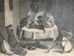 Gravure Coryn Boel (1620-1664) Kattenconcert, Antiek en Kunst, Kunst | Etsen en Gravures, Ophalen of Verzenden