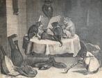 Gravure Coryn Boel (1620-1664) Kattenconcert, Antiek en Kunst, Ophalen of Verzenden
