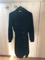 Zwart, halflang, geribbeld kleed maat 40/42, Enlèvement ou Envoi, Comme neuf, Taille 38/40 (M), Noir