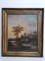 Antiek schilderij op doek, gesigneerd, Ophalen of Verzenden