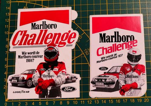 Lot Stickers 2x Marlboro Challenge '83 Zandvoort Ford Escort, Collections, Autocollants, Enlèvement ou Envoi