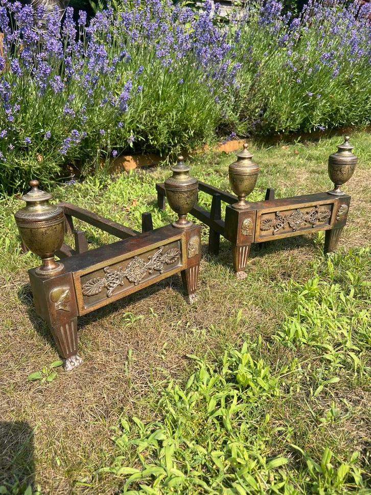 Antieke andirons 1880, Antiek en Kunst, Antiek | Woonaccessoires, Ophalen of Verzenden