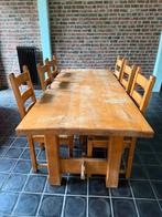 Houten eettafel met 6 stoelen, Huis en Inrichting, Tafels | Eettafels, Ophalen
