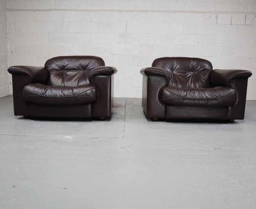 Paire de fauteuils lounge en cuir De Sede DS-101, Maison & Meubles, Canapés | Sofas & Chaises Longues, Comme neuf, Enlèvement ou Envoi